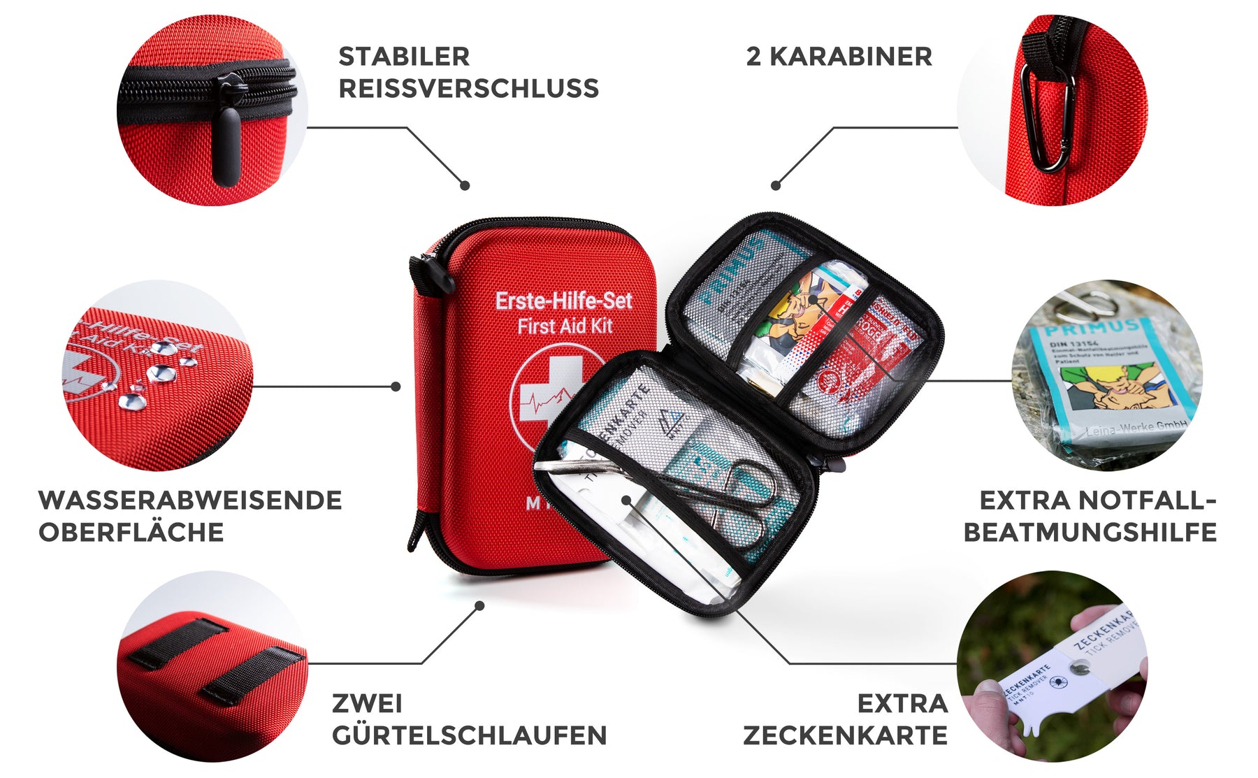 Gsedaox Erste-Hilfe-Set Erste Hilfe Set Outdoor, Mini Erste Hilfe Tasche  Leer, Reiseapotheke, Mit dem Reißverschluss ist es sicher und einfach.